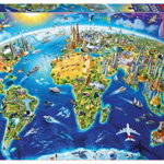 Puzzle - Atracții turistice ale lumii 2000 de piese, Jucaresti