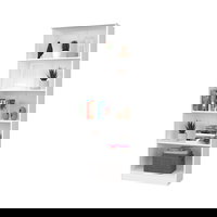 Biblioteca Flint, 4 Polite, Alba, 70 x 32 x 196 cm, haaus