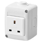 PROTECTED ENCLOSURE COMPLETE WITH SYSTEM DEVICES - WITH SOCKET-OUTLET 2P+E 13 A - Standard englez - IP40 - RGREY RAL 7035, Gewiss