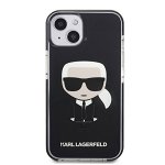 Husa Karl Lagerfeld KLHCP13STPEIKK compatibila cu iPhone 13 Mini, hardcase Iconik Karl, Negru