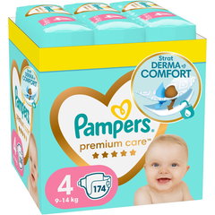 Pachet lunar de scutece Pampers Premium Care 9-14kg Maxi 4 (174 buc)