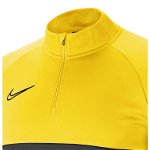 Nike, Bluza cu fenta scurta cu fermoar si tehnologie Dri-Fit, pentru fotbal, Galben, S