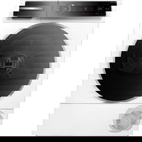 Uscator de rufe Bosch Seria 8 WQB246CNBY, Pompa de caldura, 9 Kg, 14 programe, AutoDry, Iron Assist, Condensator cu autocuratare, Touch control, EcoSilence Drive, SmartDry, Home Connect, Iluminare interioara, Clasa B, Alb