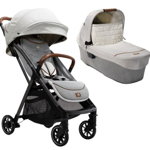 Joie - Carucior pentru copii ultracompact 2 in 1 Parcel, nastere - 22 kg, Signature Oyster (Carucior Parcel Pine + Landou Ramble XL Oyster), Joie