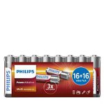 Baterii Alcaline  Power AA - 32 buc, Philips