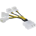 Adaptor alimentare InLine Molex pentru 4 ventilatoare, 1 x molex 4-pin, 4 x fan 3-pin, 12V, InLine