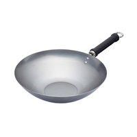 Tigaie wok, otel-carbon, 30 cm - Kitchen Craft, KC