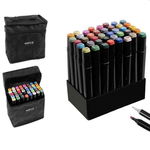 Set 40 markere multicolore cu 2 capete pentru scriere geanta depozitare inclusa, Albacom