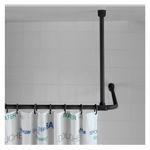 Suport tavan pentru perdea duș Wenko, 57 cm, negru, Wenko