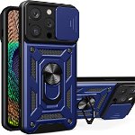 Husa Hybrid Armor Camshield pentru iPhone 14 Pro Max cu capac pentru camera albastra, ForIT