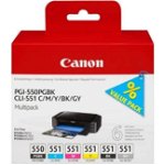 Cartus cerneala Canon PGI-550 PGBK, pigment black, capacitate 15ml, pentru Canon Pixma IP7250, Pixma IP8750, Pixma IX6850, Pixma MG5450, Pixma MG5550, Pixma MG6350, Pixma MG6450, Pixma MG7150, Pixma MX925., Canon