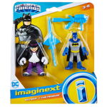 Set 2 figurine, Imaginext, DC Super Friends, Batman si The Penguin, GWP60, Imaginext