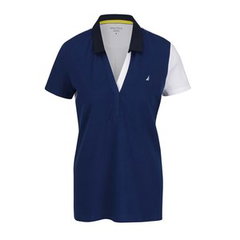 Tricou albastru inchis & alb Nautica din bumbac cu logo