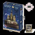 Puzzle Catedrala Sfântul Vasile din Moscova - Puzzle adulți 1000 piese - Peisaje de Noapte, D-Toys