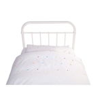 Set junior cu husa de pilota 90x200cm si husa de perna Star Embroidery White, 