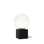Veioza glam neagra LIN din metal cu glob de sticla 1x40W E27, Viokef