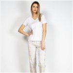 Pantaloni de pijama din bumbac cu carouri 22MUR21014, FARA BRAND