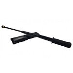 Baston telescopic flexibil IdeallStore®, Stealth Defence, maner cauciuc, 46.5 cm, negru, IdeallStore