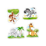 Puzzle Castroland 4 in 1 - Animale din Africa, 3/4/6/9 piese