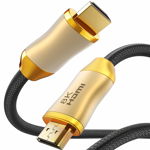 Cablu HDMI 2.1 Fatorm, 8K, negru/auriu, 3 m