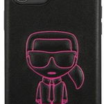 Husa Premium Karl Lagerfeld Compatibila Cu iPhone 12 Pro Max, colectia Karl Ikonik Outline, negru - Klhcp12lpcuikpi