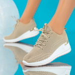 Pantofi Sport, culoare Bej, material Textil - cod: P10730, Coli