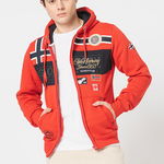 Geographical Norway, Hanorac cu fermoar si logo Gymclass, Albastru pal/Bleumarin