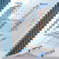 RESIGILAT - Uscator vertical, mobil si pliabil pentru rufe cu suport umerase, inaltime 173cm, Tenq.ro RESIGILAT - Uscator vertical, mobil si pliabil pentru rufe cu suport umerase, inaltime 173cm, Tenq.ro