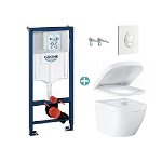Set rezervor WC incastrat Grohe Rapid SL 3 in 1 + placa actionare Grohe Skate Air, inaltime instalare 1.13 m, Grohe