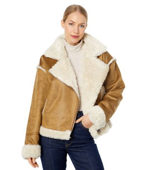 Imbracaminte Femei NVLT Berber Faux Down Cropped Puffer Jacket Lugguage, NVLT