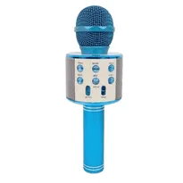Microfon Wireless, Card SD, Karaoke, Bluetooth, albastru, oem