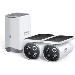 Camere supraveghere wireless cu panou solar si baterie Baseus S0TX002131, 2x camere, Wi-Fi, 3K, vedere color noaptea 8m, audio bidirectional, memorie interna 16GB, compatibil cu Google si Alexa, Baseus