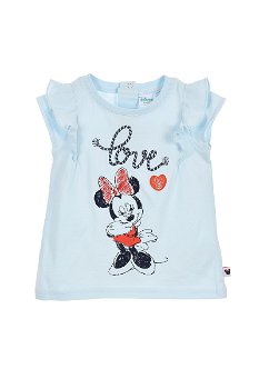 Tricouri / Tricou cu imprimeu frontal Disney Minnie Mouse, Love, Albastru