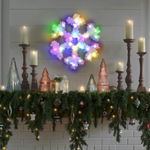 decoratiune de craciun - fulg de nea led colorat - 32 cm, Familly Christmas