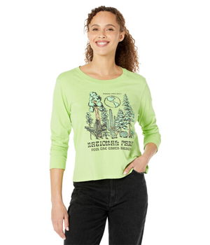 Imbracaminte Femei Parks Project Feel The Earth Breathe Long Sleeve Boxy Tee Lime Green, Parks Project