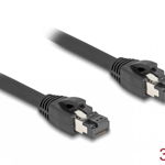 Cablu de retea RJ45 Cat. 8.1 S/FTP LSOH 3m Negru, Delock 80235, Delock