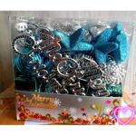 ​Set 50 accesorii glob engros albastru cu argintiu, 