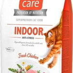 Brit Care Indoor Anti-Stress, Pui, hrană uscată fară cereale pisici, antistres, 2kg, Brit Care