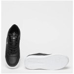 U.S. Polo Assn., Pantofi sport de piele ecologica cu logo, Alb/Negru