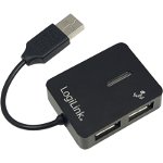 Hub LogiLink UA0139, 4 x USB 2.0, Negru, LogiLink