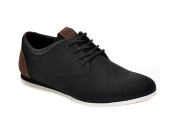 Pantofi negri, Aauwen-R007, din piele ecologica