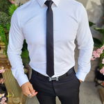 Cămașă alba, de bărbați, PallMen, slim-fit - CR141, 