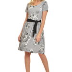 Rochie Gri cu Model Floral