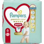 Pampers Premium Care Pants Extra Large Size 6 scutece de unică folosință tip chiloțel, Pampers
