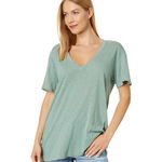 Imbracaminte Femei LAmade Pacific Boxy V-Neck Tee in Slub Jersey Green Tea, LAmade