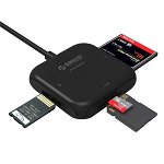 Card reader USB 3.0 cititor card de memorie 4in1: micro SD SD MS Compact Flash CF, Orico, negru