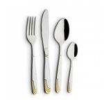 Set tacamuri 72 piese, 12 persoane, auriu, servieta