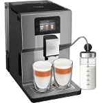 Espressor automat Krups Intuition Preference+ EA875E10, 1450W, Accesoriu pentru spumarea laptelui, 15 bauturi, Ecran tactil, Tehnologie Quattro Force, Retete favorite, Argintiu