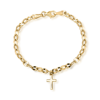 Bratara cu cruce din aur galben de 14K, TEILOR