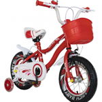 Bicicleta copii Rich Baby R1204A, otel, 12", Roz/Alb